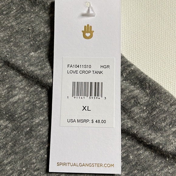 Spiritual Gangster Nothing but Love. Crop Tank  | Gray| XLarge NWT - Picture 3 of 7